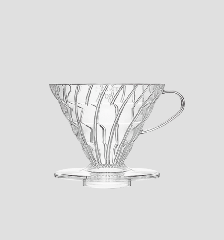 V60 Hario Dripper Plástico 02 Transparente - BOSCON